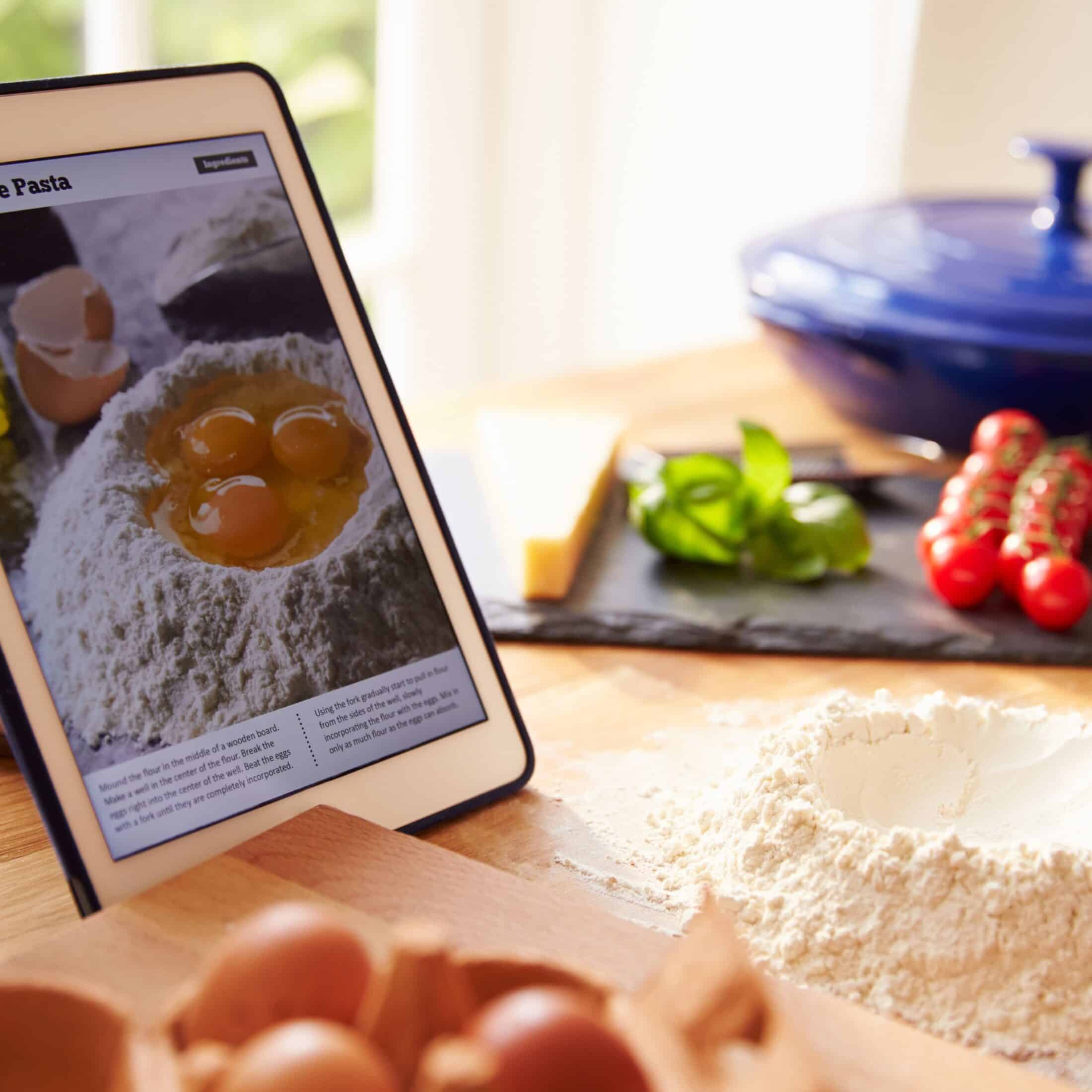 photo of ipad with digital recipes